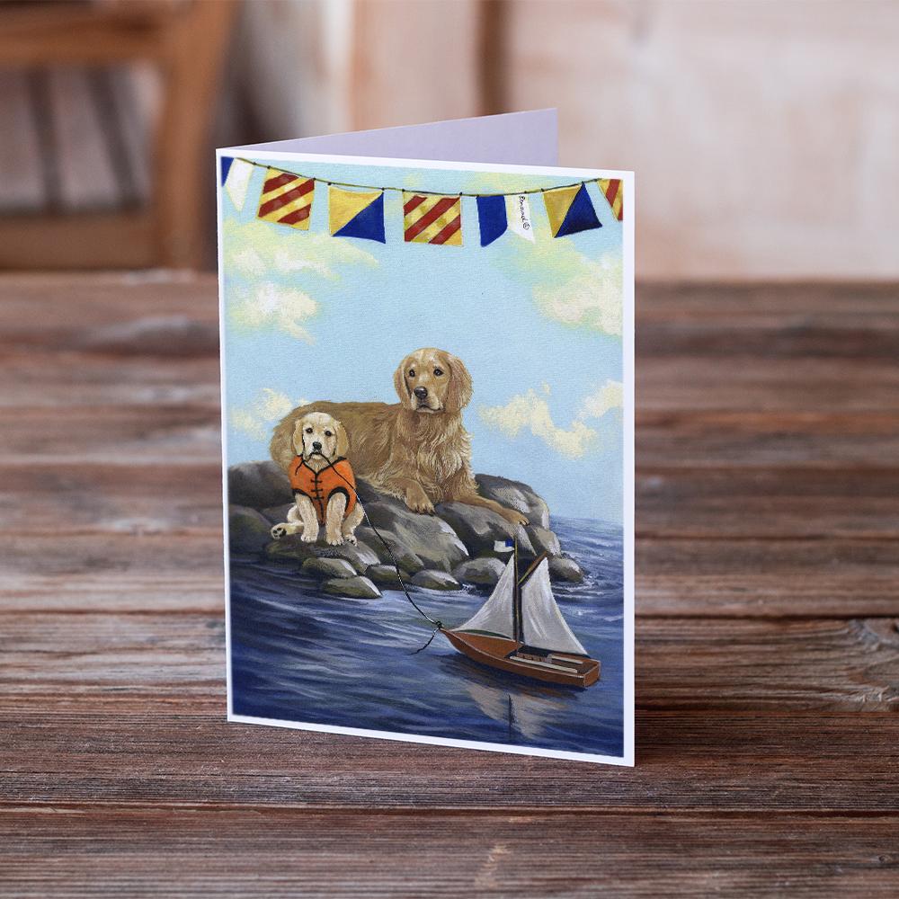 Golden Retriever Retreat Greeting Cards Pack of 8 Blank Cards with Envelopes Whimsical A7 Size 5x7