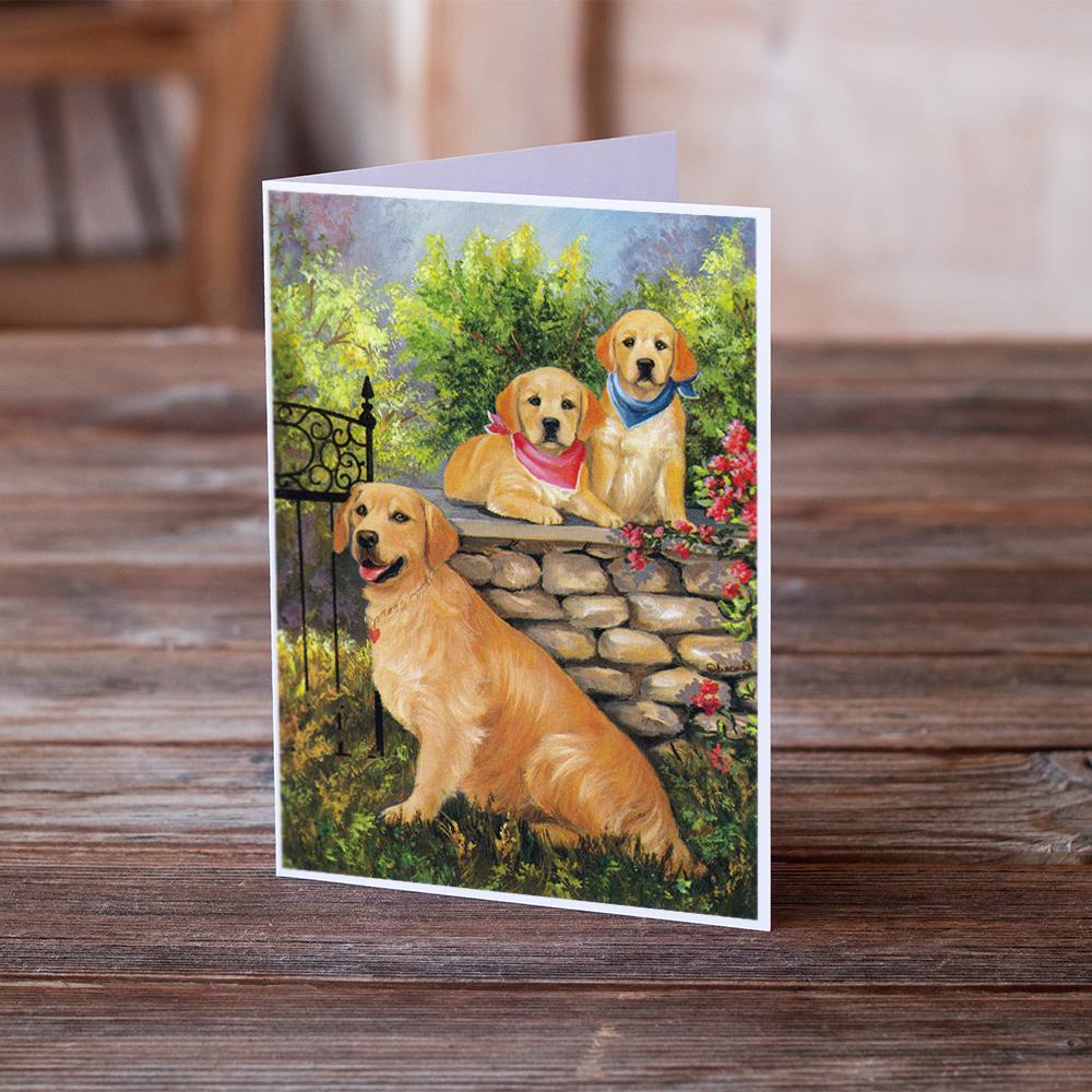 Golden Retriever At the Gate Greeting Cards Pack of 8 Blank Cards with Envelopes Whimsical A7 Size 5x7