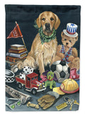 Golden Retriever Toys House Flag 28x40 Porch Sleeve Pole Decorative Outside Yard Banner Artwork Wall Hanging, Polyester