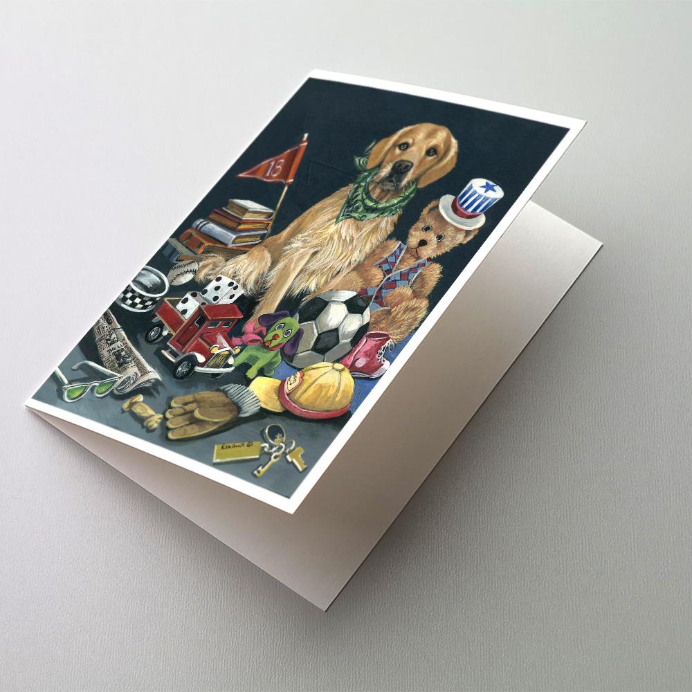 Golden Retriever Toys Greeting Cards Pack of 8 Blank Cards with Envelopes Whimsical A7 Size 5x7