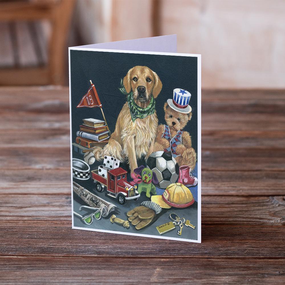 Golden Retriever Toys Greeting Cards Pack of 8 Blank Cards with Envelopes Whimsical A7 Size 5x7