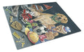 Golden Retriever Toys Cutting Board Tempered Glass Kitchen Cutting Surface, Heat Resistant Chopping, Non-Slip Feet, Food Prep & Serving