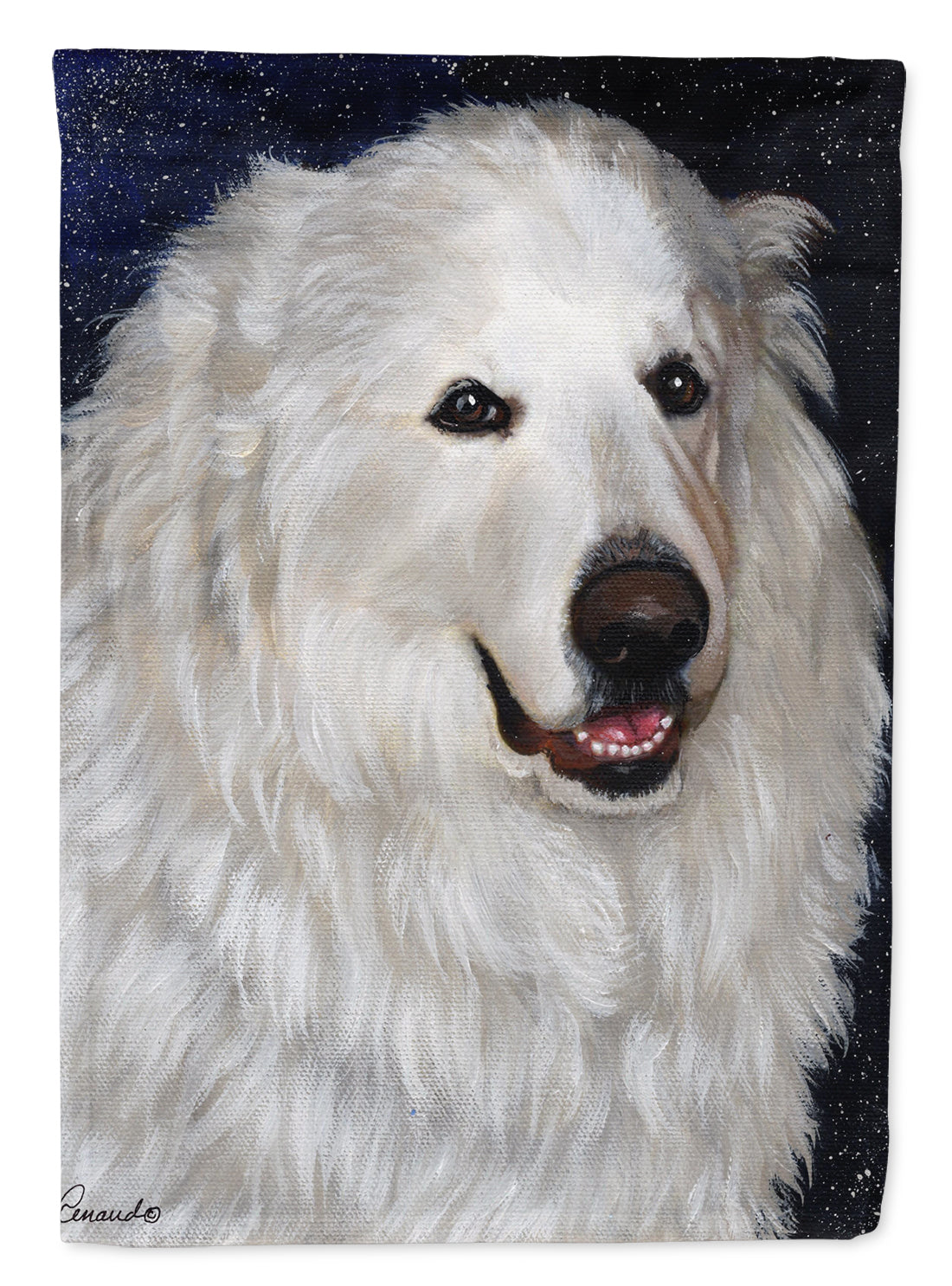Great Pyrenees Meisha House Flag 28x40 Porch Sleeve Pole Decorative Outside Yard Banner Artwork Wall Hanging, Polyester
