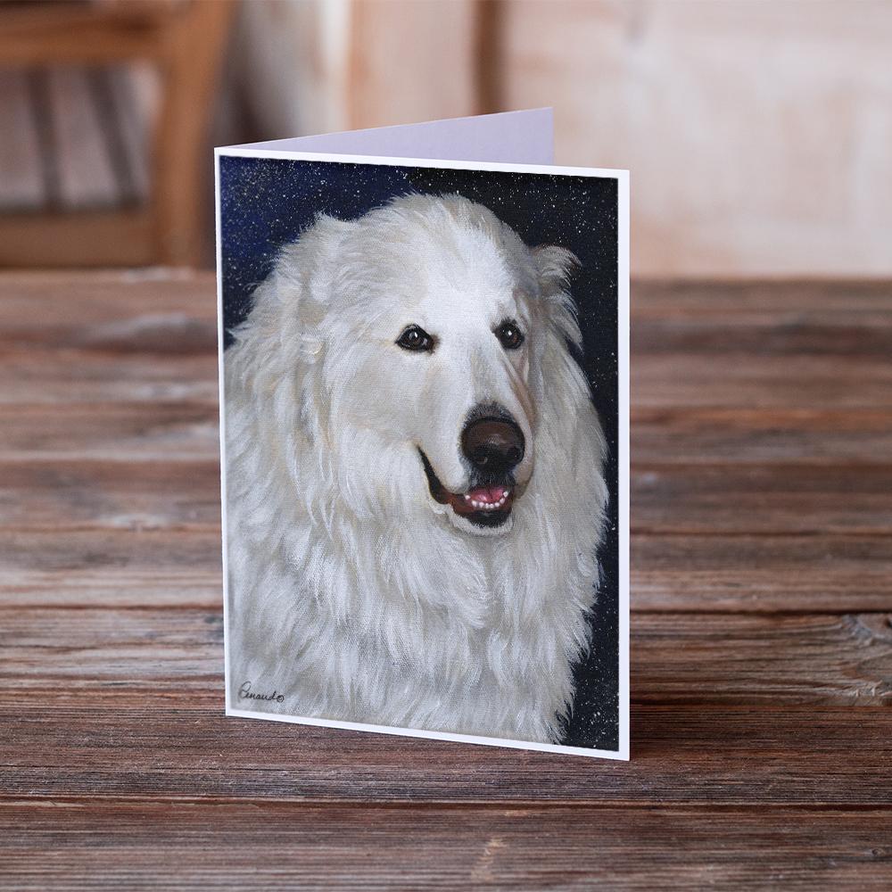Great Pyrenees Meisha Greeting Cards Pack of 8 Blank Cards with Envelopes Whimsical A7 Size 5x7