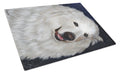 Great Pyrenees Meisha Cutting Board Tempered Glass Kitchen Cutting Surface, Heat Resistant Chopping, Non-Slip Feet, Food Prep & Serving