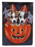 Jack Russell Terrier Halloween House Flag 28x40 Porch Sleeve Pole Decorative Outside Yard Banner Artwork Wall Hanging, Polyester