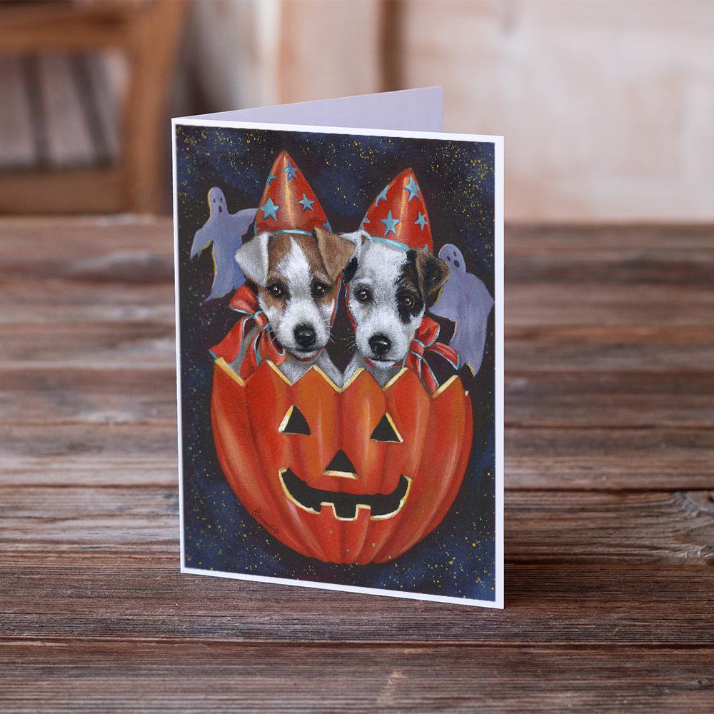Jack Russell Terrier Halloween Greeting Cards Pack of 8 Blank Cards with Envelopes Whimsical A7 Size 5x7
