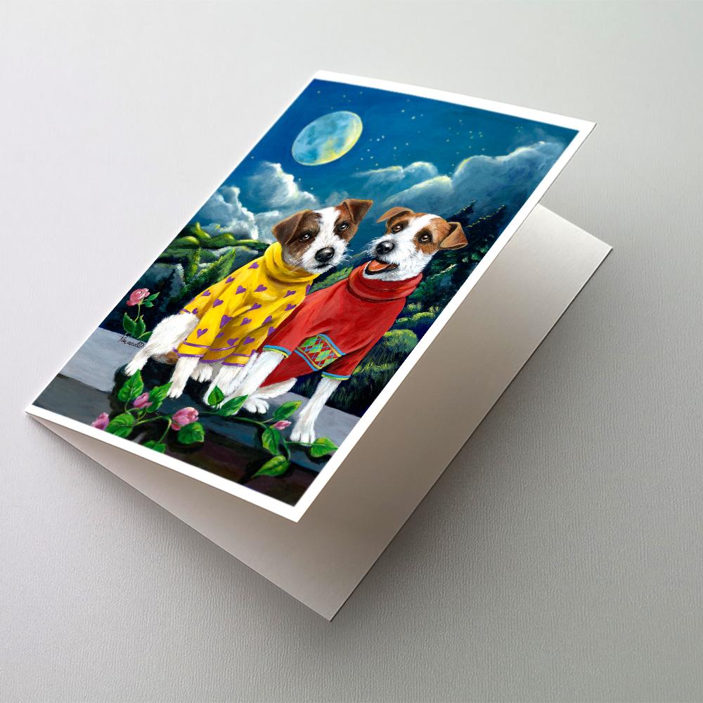 Jack Russell Terrier Moon Phase Greeting Cards Pack of 8 Blank Cards with Envelopes Whimsical A7 Size 5x7