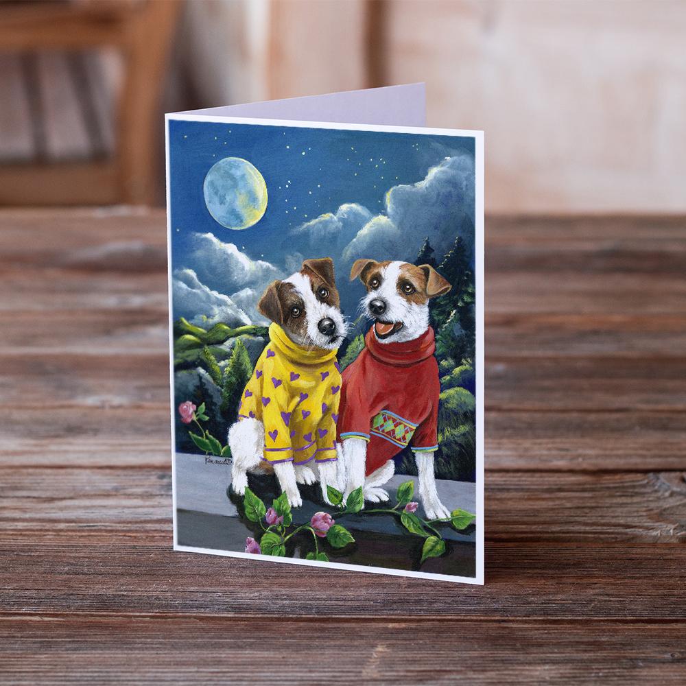 Jack Russell Terrier Moon Phase Greeting Cards Pack of 8 Blank Cards with Envelopes Whimsical A7 Size 5x7