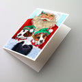 Jack Russell Christmas Santa Greeting Cards Pack of 8 Blank Cards with Envelopes Whimsical A7 Size 5x7