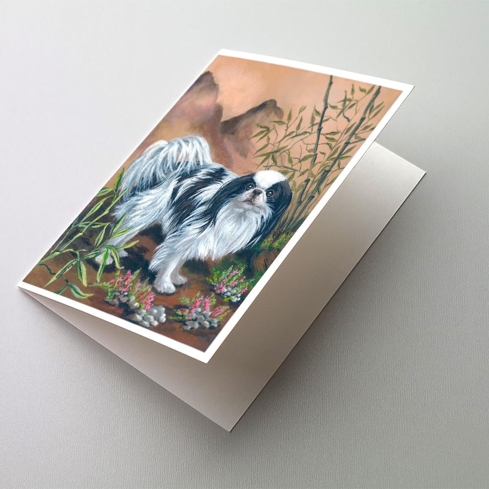 Japanese Chin Greeting Cards Pack of 8 Blank Cards with Envelopes Whimsical A7 Size 5x7