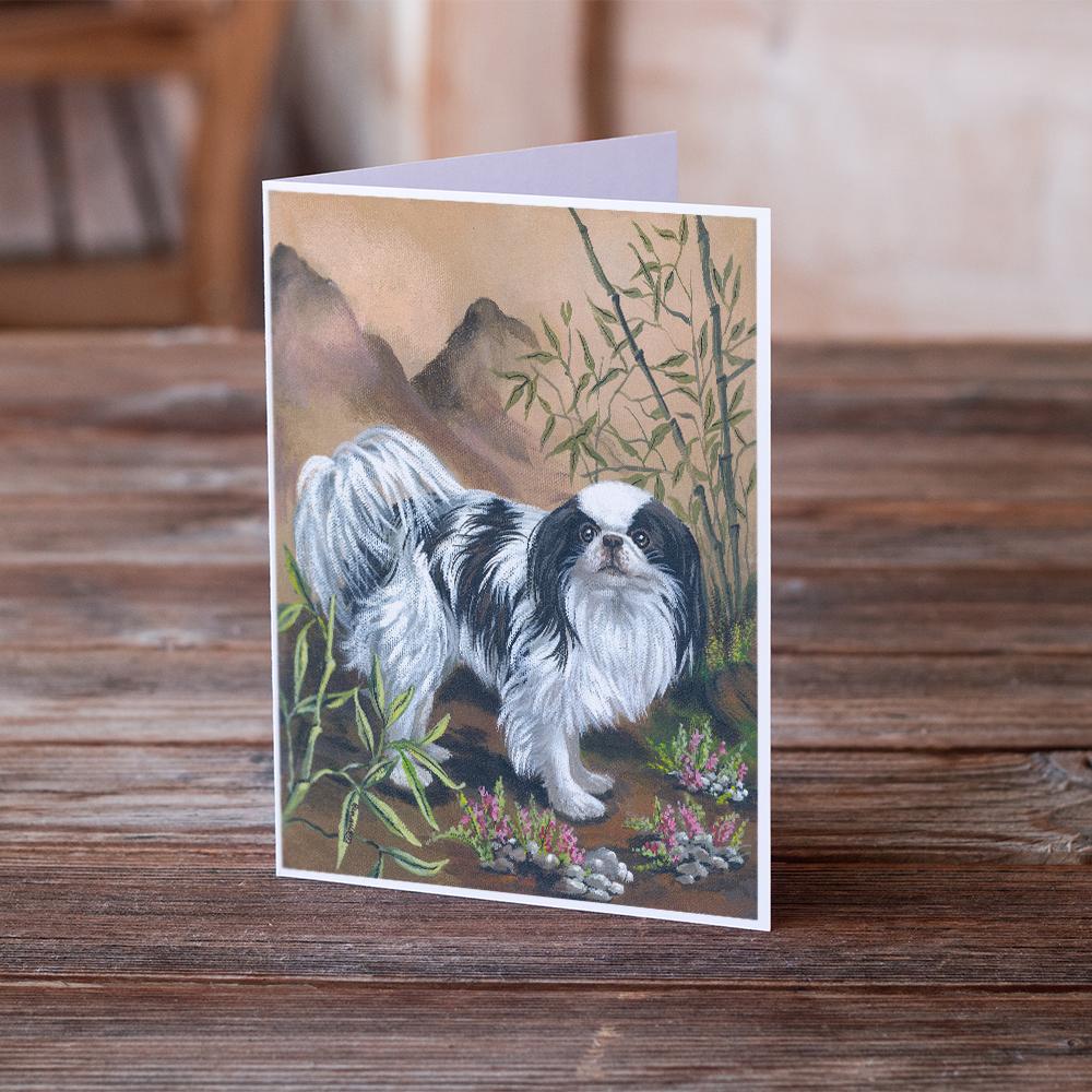Japanese Chin Greeting Cards Pack of 8 Blank Cards with Envelopes Whimsical A7 Size 5x7
