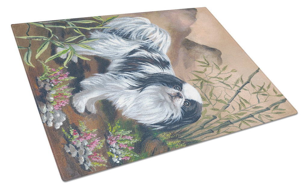 Japanese Chin Cutting Board Tempered Glass Kitchen Cutting Surface, Heat Resistant Chopping, Non-Slip Feet, Food Prep & Serving