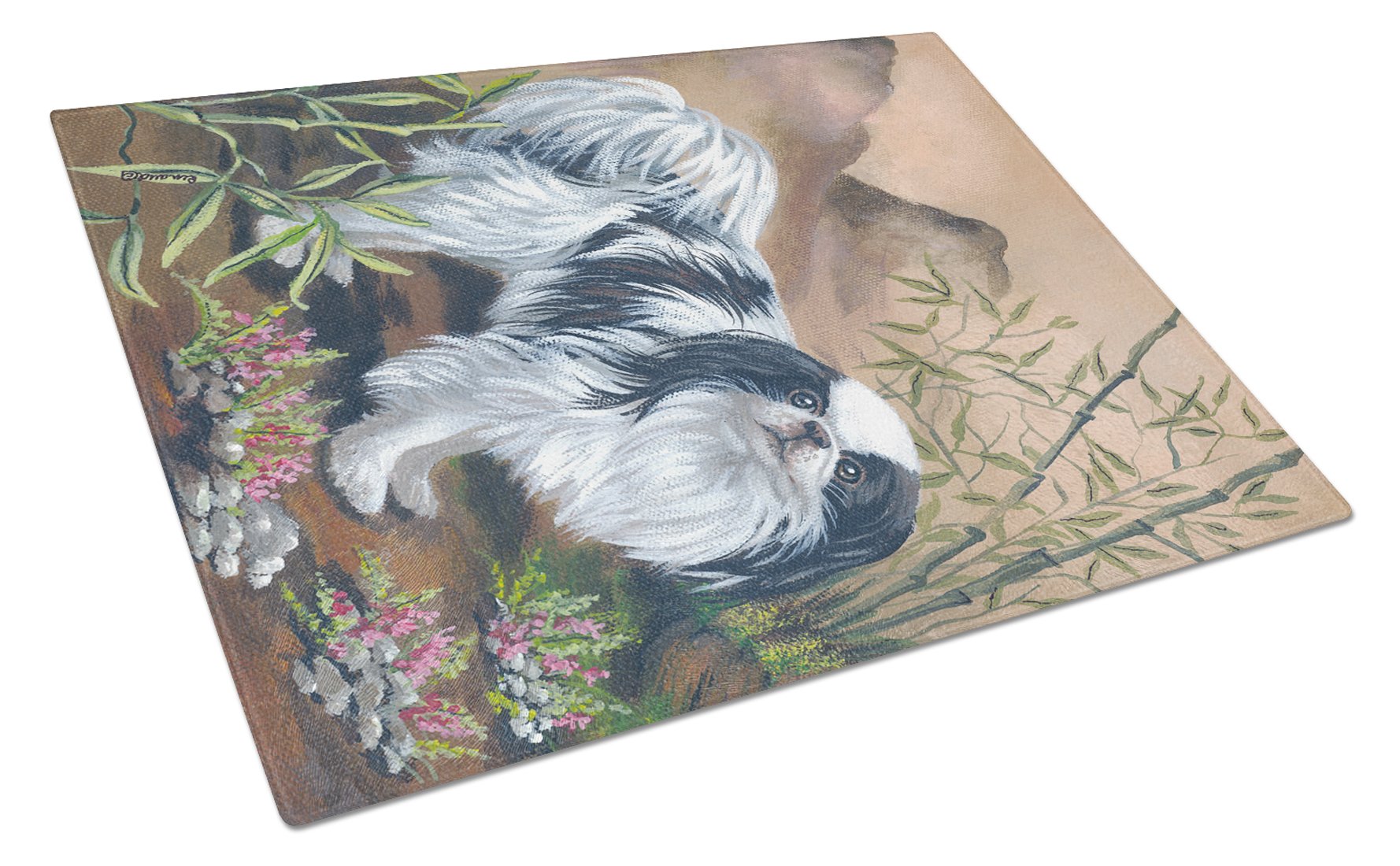 Japanese Chin Cutting Board Tempered Glass Kitchen Cutting Surface, Heat Resistant Chopping, Non-Slip Feet, Food Prep & Serving