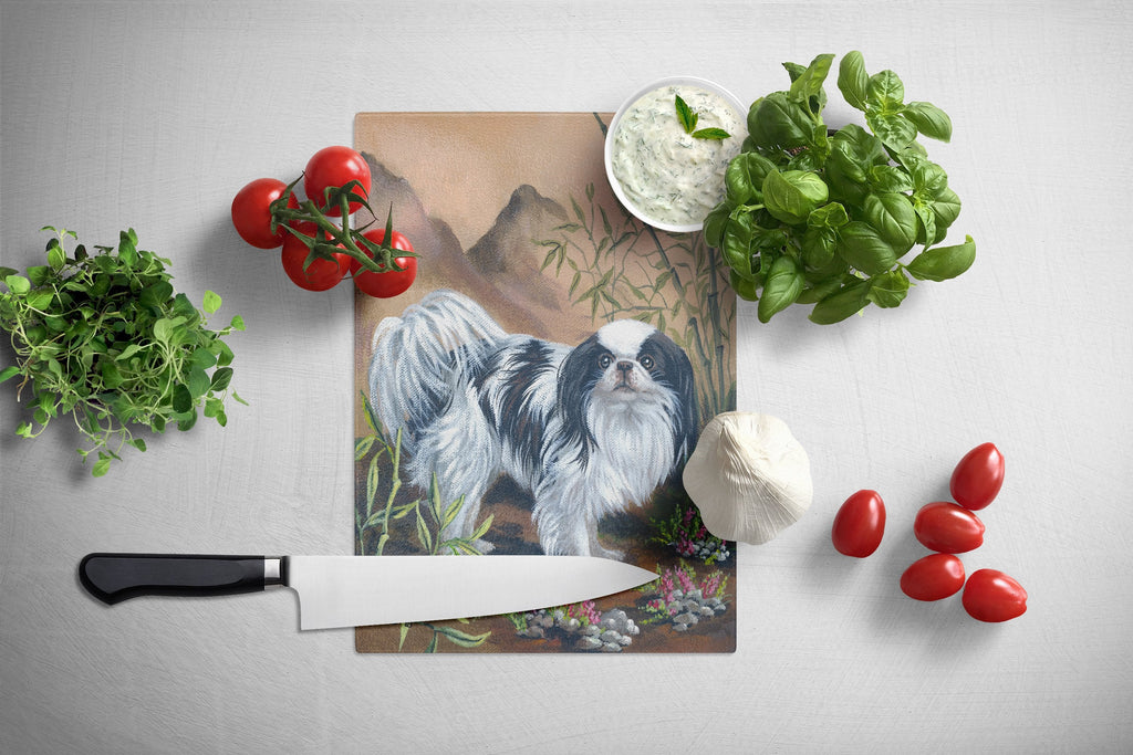 Japanese Chin Cutting Board Tempered Glass Kitchen Cutting Surface, Heat Resistant Chopping, Non-Slip Feet, Food Prep & Serving