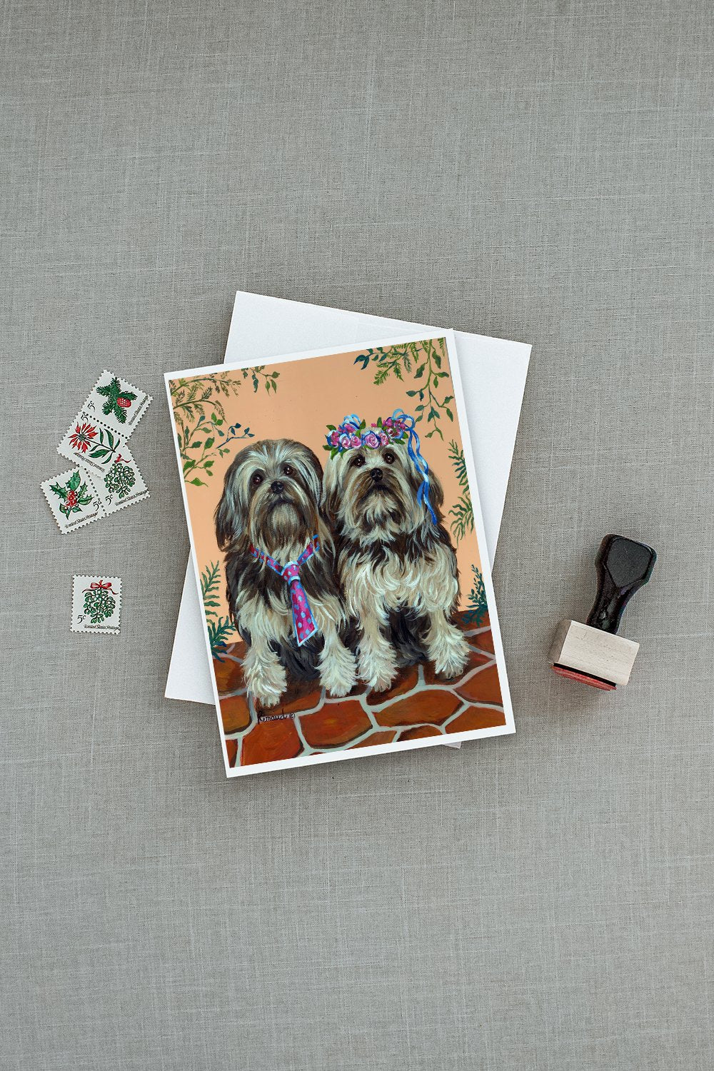 Lowchen Greeting Cards Pack of 8 Blank Cards with Envelopes Whimsical A7 Size 5x7