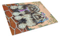 Lowchen Cutting Board Tempered Glass Kitchen Cutting Surface, Heat Resistant Chopping, Non-Slip Feet, Food Prep & Serving