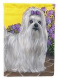 Maltese Patio Princess House Flag 28x40 Porch Sleeve Pole Decorative Outside Yard Banner Artwork Wall Hanging, Polyester