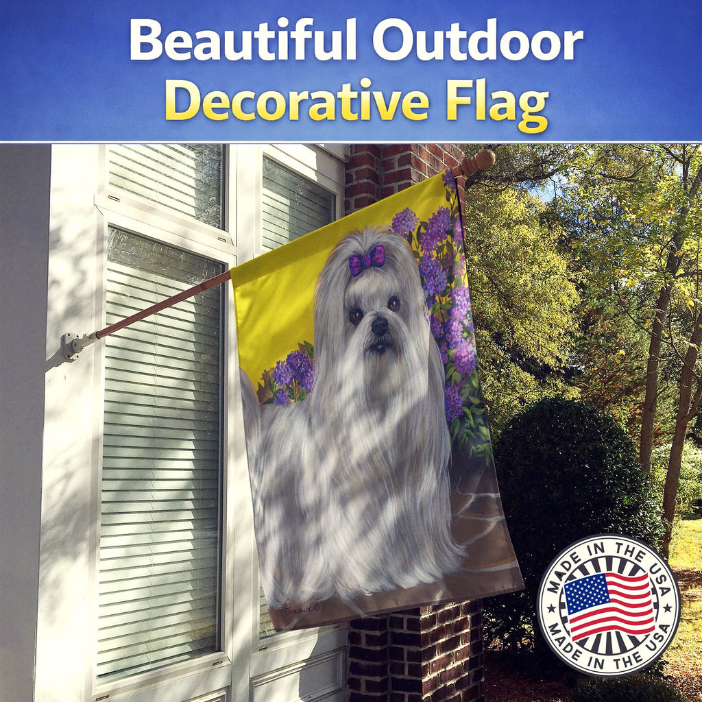 Maltese Patio Princess House Flag 28x40 Porch Sleeve Pole Decorative Outside Yard Banner Artwork Wall Hanging, Polyester