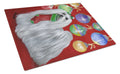 Maltese Christmas Stocking Stuffer Cutting Board Tempered Glass Kitchen Cutting Surface, Heat Resistant Chopping, Non-Slip Feet, Food Prep & Serving