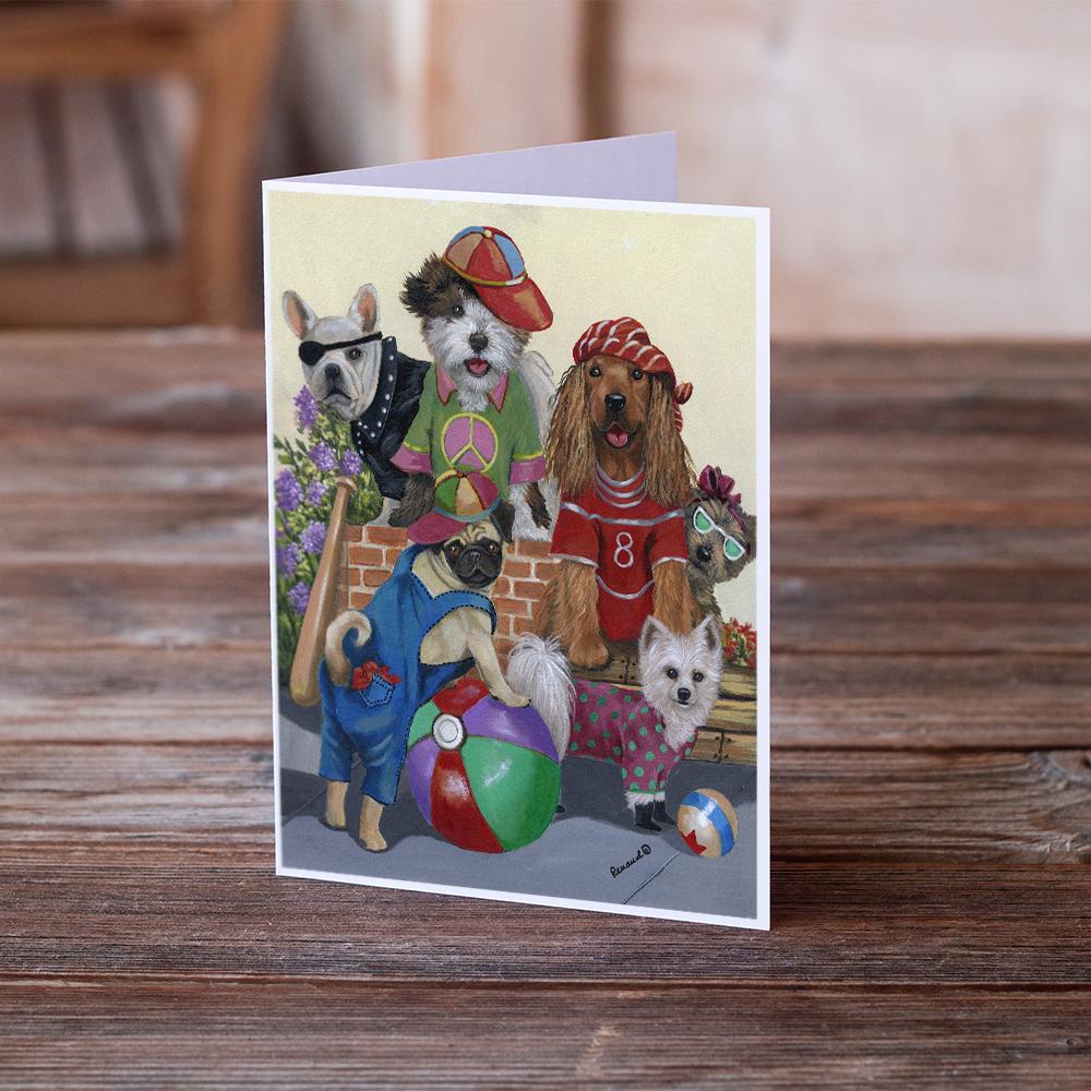 Dogs Mutli-Breed Neighborhood Greeting Cards Pack of 8 Blank Cards with Envelopes Whimsical A7 Size 5x7