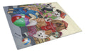 Dogs Mutli-Breed Neighborhood Cutting Board Tempered Glass Kitchen Cutting Surface, Heat Resistant Chopping, Non-Slip Feet, Food Prep & Serving