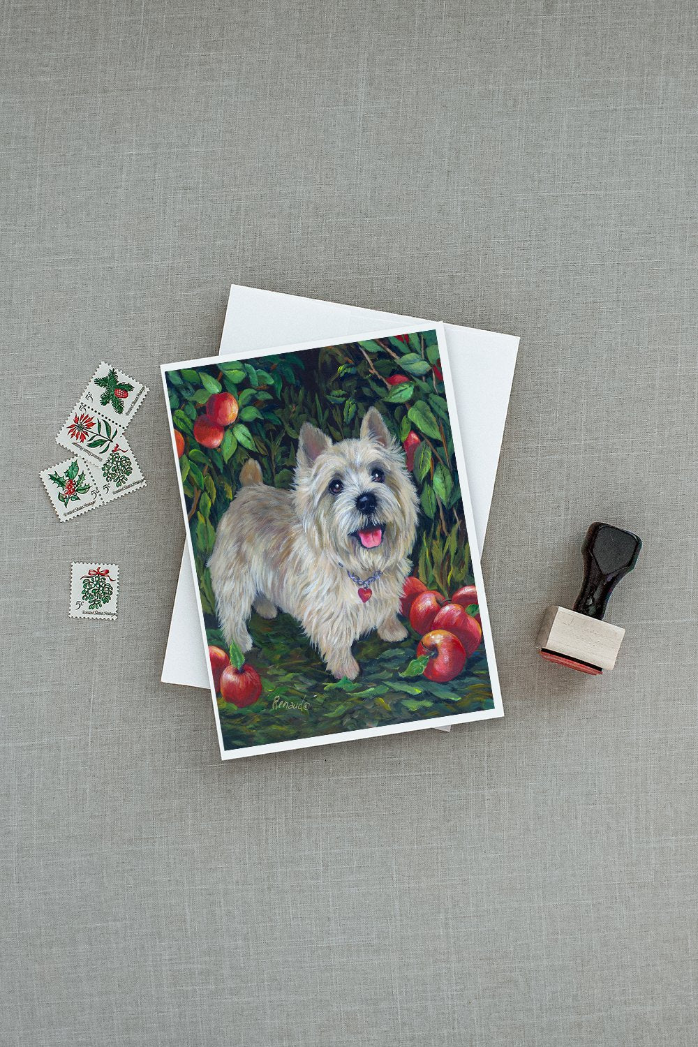 Norwich Terrier Apple Grove Greeting Cards Pack of 8 Blank Cards with Envelopes Whimsical A7 Size 5x7
