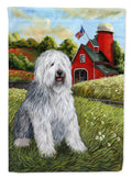 Old English Sheepdog Heaven House Flag 28x40 Porch Sleeve Pole Decorative Outside Yard Banner Artwork Wall Hanging, Polyester