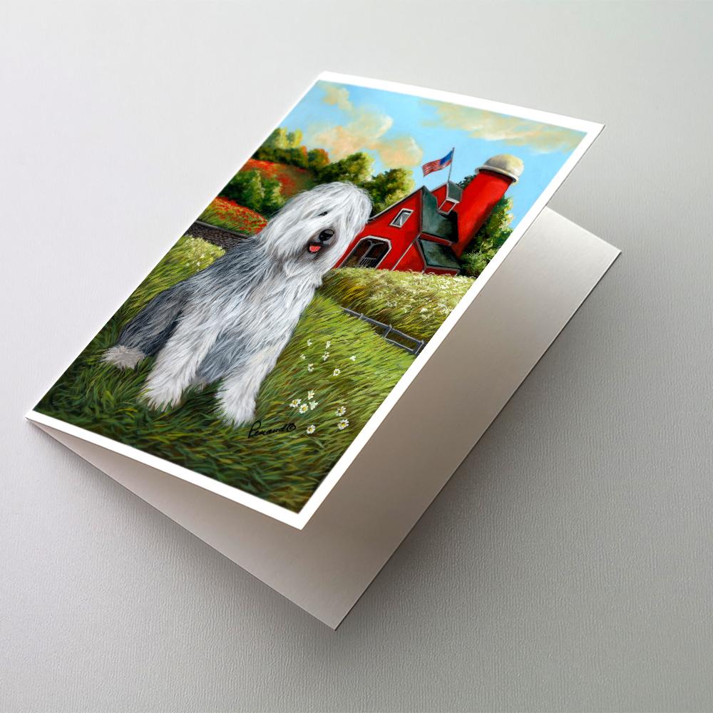 Old English Sheepdog Heaven Greeting Cards Pack of 8 Blank Cards with Envelopes Whimsical A7 Size 5x7