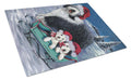 Old English Sheepdog Christmas Snow Cutting Board Tempered Glass Kitchen Cutting Surface, Heat Resistant Chopping, Non-Slip Feet, Food Prep & Serving