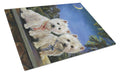 Westie Moonlight Stroll Cutting Board Tempered Glass Kitchen Cutting Surface, Heat Resistant Chopping, Non-Slip Feet, Food Prep & Serving