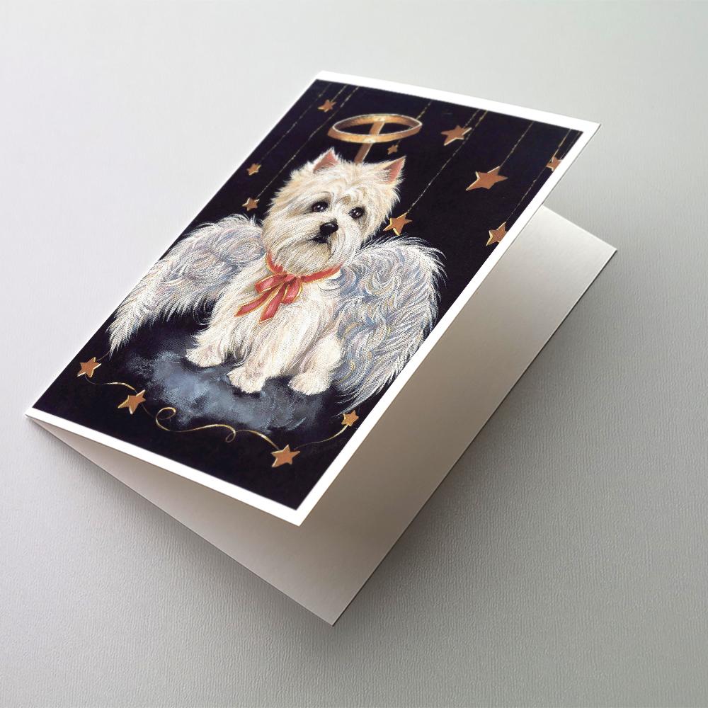 Westie Christmas Angel Greeting Cards Pack of 8 Blank Cards with Envelopes Whimsical A7 Size 5x7