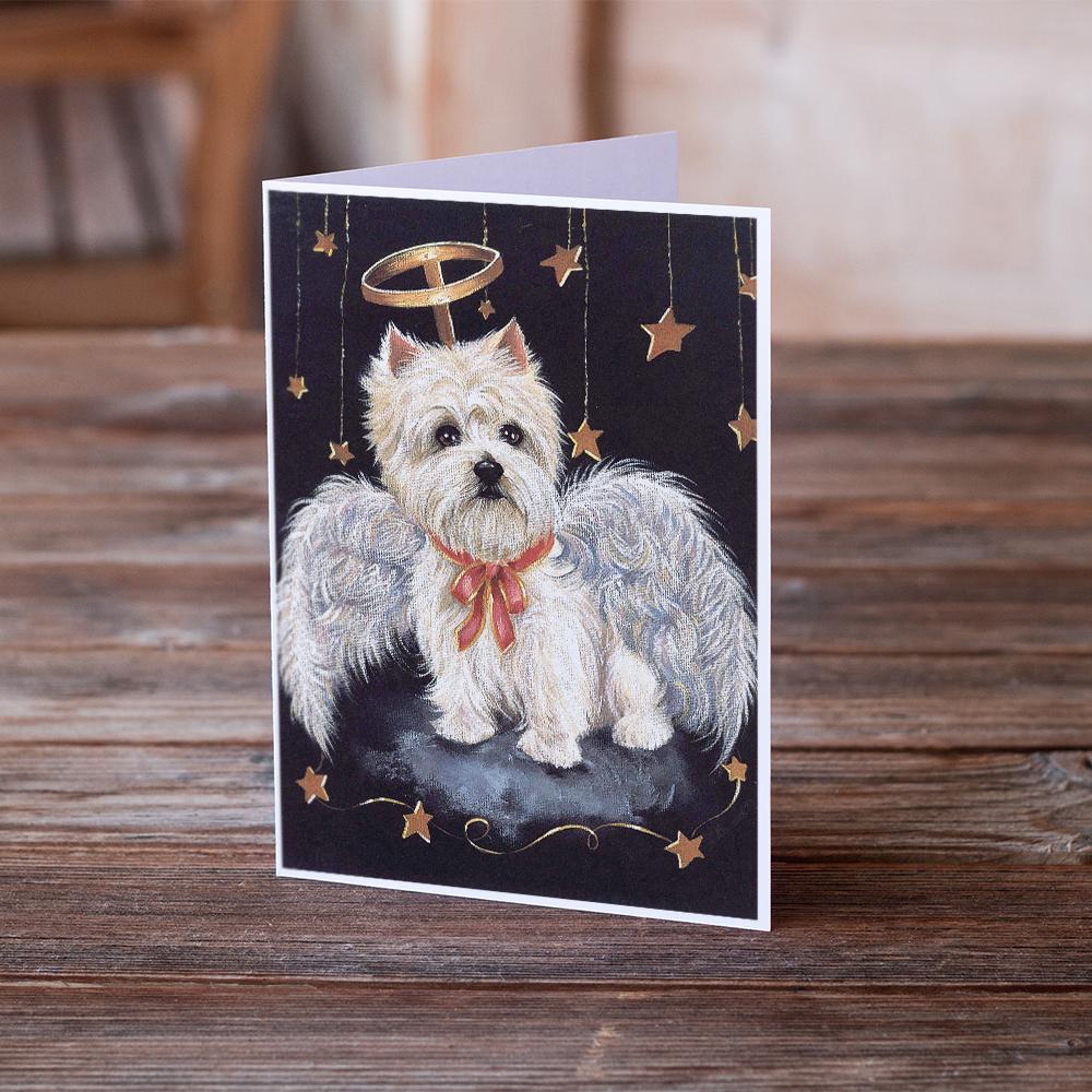 Westie Christmas Angel Greeting Cards Pack of 8 Blank Cards with Envelopes Whimsical A7 Size 5x7