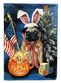 Pug for All Seasons House Flag 28x40 Porch Sleeve Pole Decorative Outside Yard Banner Artwork Wall Hanging, Polyester