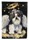 Shih Tzu Christmas Angel House Flag 28x40 Porch Sleeve Pole Decorative Outside Yard Banner Artwork Wall Hanging, Polyester