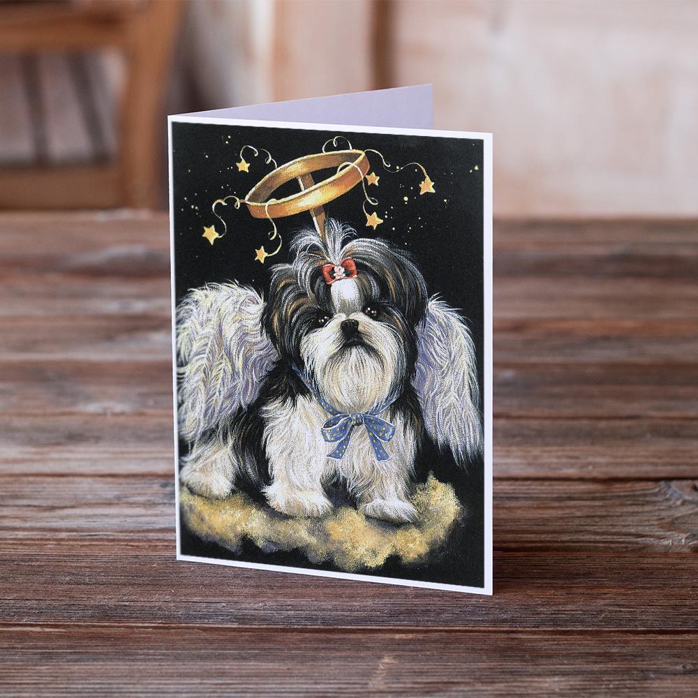 Shih Tzu Christmas Angel Greeting Cards Pack of 8 Blank Cards with Envelopes Whimsical A7 Size 5x7
