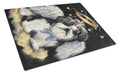Shih Tzu Christmas Angel Cutting Board Tempered Glass Kitchen Cutting Surface, Heat Resistant Chopping, Non-Slip Feet, Food Prep & Serving