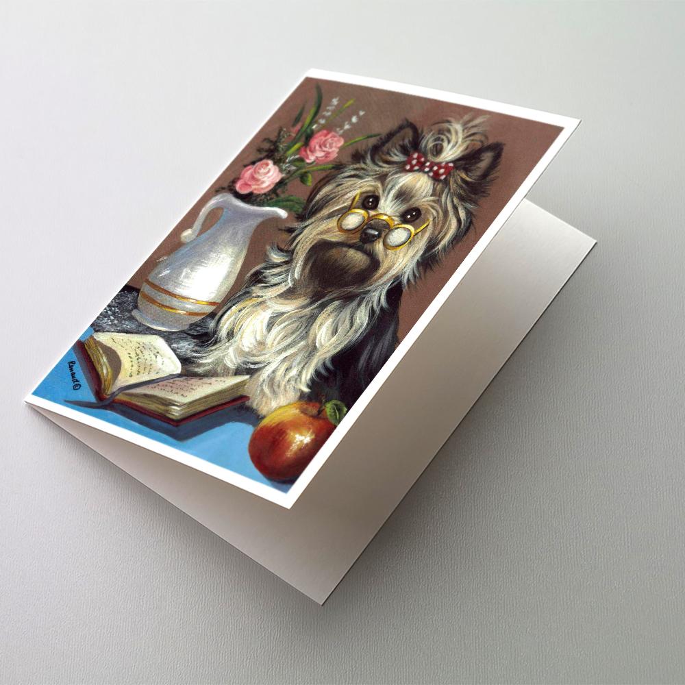 Yorkie Teacher's Pet Greeting Cards Pack of 8 Blank Cards with Envelopes Whimsical A7 Size 5x7
