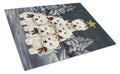 Westie Christmas Family Tree Cutting Board Tempered Glass Kitchen Cutting Surface, Heat Resistant Chopping, Non-Slip Feet, Food Prep & Serving