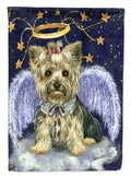 Yorkie Christmas Family Tree House Flag 28x40 Porch Sleeve Pole Decorative Outside Yard Banner Artwork Wall Hanging, Polyester
