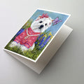 Westie Springtime Greeting Cards Pack of 8 Blank Cards with Envelopes Whimsical A7 Size 5x7