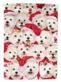 Westie Christmas a Plenty House Flag 28x40 Porch Sleeve Pole Decorative Outside Yard Banner Artwork Wall Hanging, Polyester