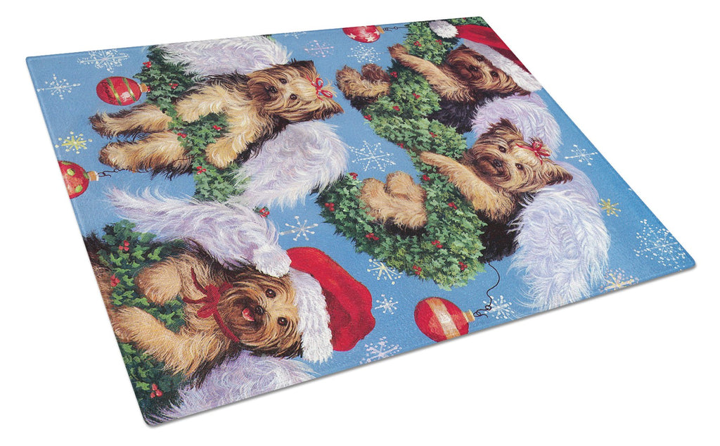 Yorike Christmas Angels Everywhere Cutting Board Tempered Glass Kitchen Cutting Surface, Heat Resistant Chopping, Non-Slip Feet, Food Prep & Serving