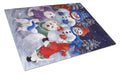 Westie Snowpeople Cutting Board Tempered Glass Kitchen Cutting Surface, Heat Resistant Chopping, Non-Slip Feet, Food Prep & Serving