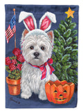 Westie for All Seasons House Flag 28x40 Porch Sleeve Pole Decorative Outside Yard Banner Artwork Wall Hanging, Polyester