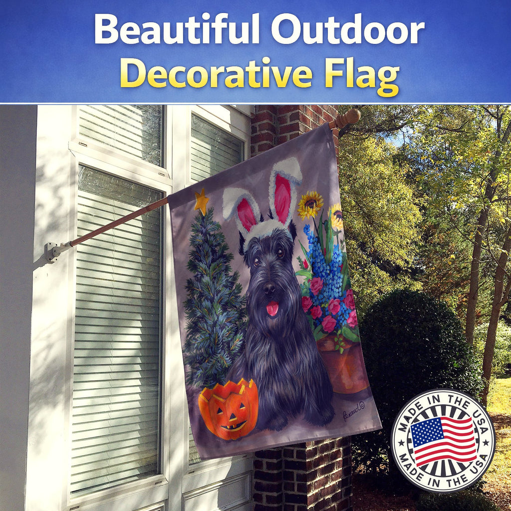 Scottish Terrier Scottie for All Seasons House Flag 28x40 Porch Sleeve Pole Decorative Outside Yard Banner Artwork Wall Hanging, Polyester