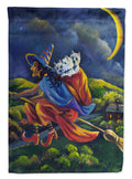 Westie Halloween Witch House Flag 28x40 Porch Sleeve Pole Decorative Outside Yard Banner Artwork Wall Hanging, Polyester
