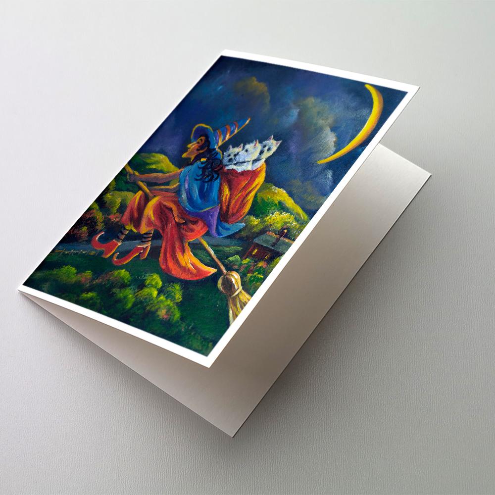 Westie Halloween Witch Greeting Cards Pack of 8 Blank Cards with Envelopes Whimsical A7 Size 5x7