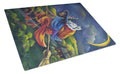 Westie Halloween Witch Cutting Board Tempered Glass Kitchen Cutting Surface, Heat Resistant Chopping, Non-Slip Feet, Food Prep & Serving