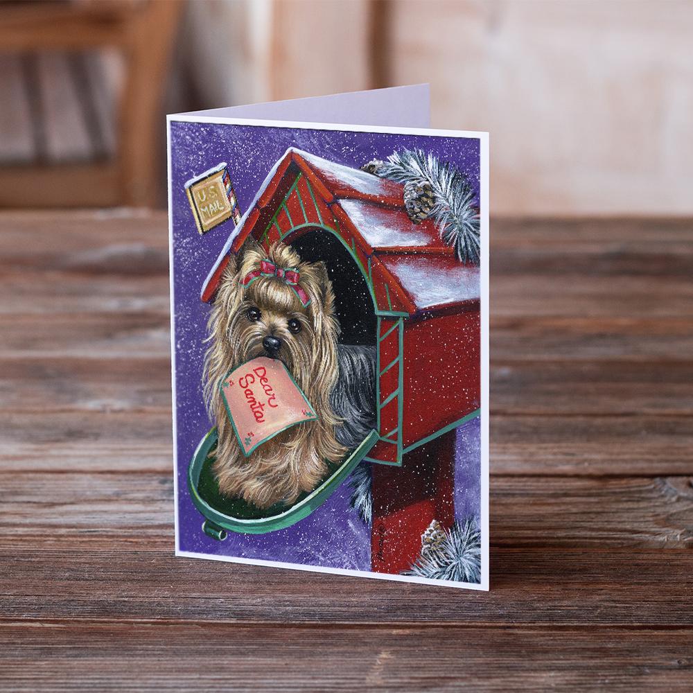 Yorkie Christmas Letter to Santa Greeting Cards Pack of 8 Blank Cards with Envelopes Whimsical A7 Size 5x7